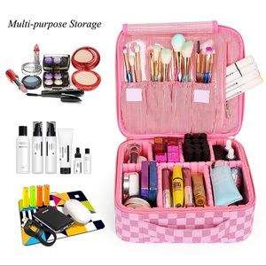 Pink Monogram Makeup Travel Bag Organizer Cosmetic